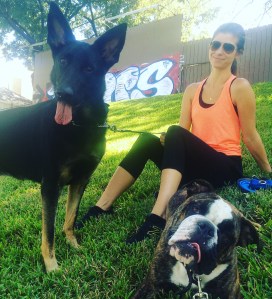 Kristyn hanging out with these paw-some pups!